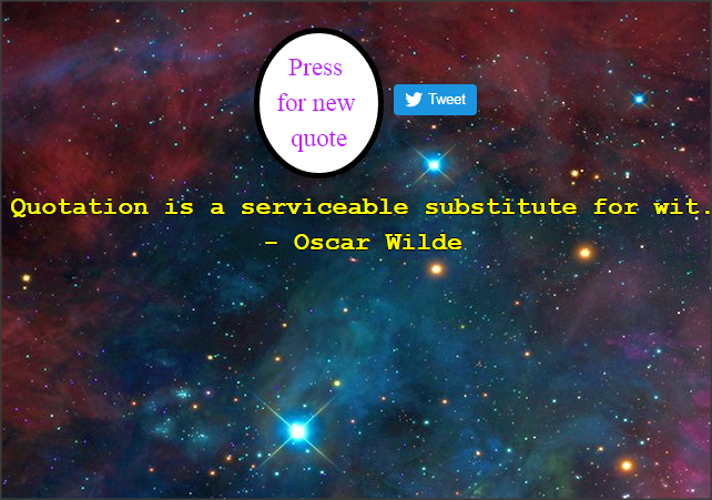 image of random quote generator website